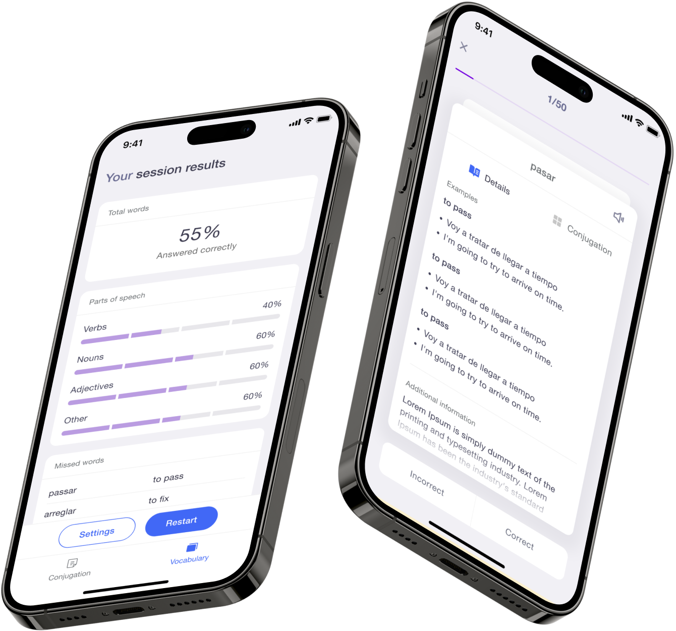Vocabulary app development
